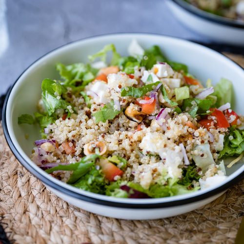 Quinoa Salade met Feta en Komkommer